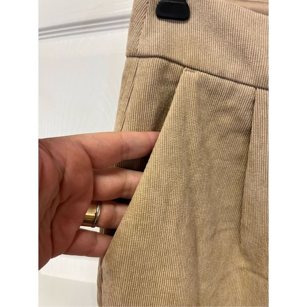 Express Stylist Tan Ankle Super High Rise Corduroy Trousers Pants sz 2R NWT - Picture 3 of 8